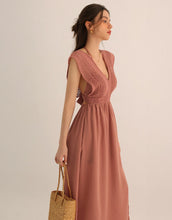 Load image into Gallery viewer, Lace Deep V-neck Neck Strap Dress
