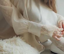 Load image into Gallery viewer, Lace Transparent Long-Sleeved Top
