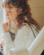 Load image into Gallery viewer, Sheer Feather-like Puffed Sleeve Blouse
