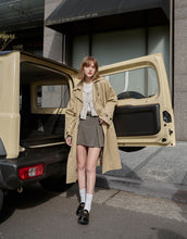 Load image into Gallery viewer, Textured Double-row Buckle Long version Windbreaker (With Belt
)
