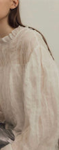 Load image into Gallery viewer, Turtleneck Three-dimensional Yarn Sheer Puffy Sleeve Blouse
