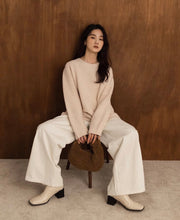 Load image into Gallery viewer, Oversized Bell-sleeve Unique Striped Long Knit Sweater
