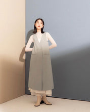 Load image into Gallery viewer, Long V-Neck Double-Breasted Vest Dress
