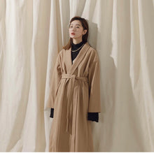 Load image into Gallery viewer, Loose Longline Wrap Coat With Wide Sleeves
