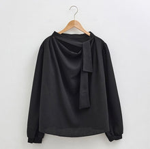 Load image into Gallery viewer, Soft Temperament Pleated Collar Chiffon Blouse

