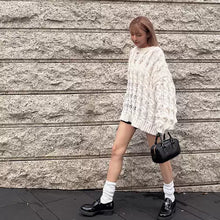 Load image into Gallery viewer, Hole-Feeling Hemp Curly Thick knitted Sweater
