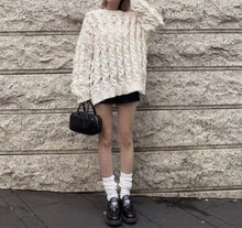 Load image into Gallery viewer, Hole-Feeling Hemp Curly Thick knitted Sweater
