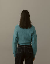 Load image into Gallery viewer, Loose V-Neck Knitting Crop Cotton Sweater
