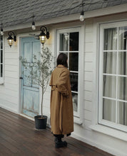 Load image into Gallery viewer, Rayon Puff Sleeves Belt-Up Loose Trench coat
