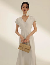 Load image into Gallery viewer, V-neck Cover Sleeve Waist Mermaid Long Dress
