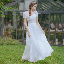 Load image into Gallery viewer, Bridal Off-Shoulder Puff Sleeve Satin Gown
