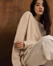 Load image into Gallery viewer, Oversized Bell-sleeve Unique Striped Long Knit Sweater
