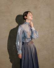 Load image into Gallery viewer, Bow-Bowed Puffy Sleeve Soft Light Blouse
