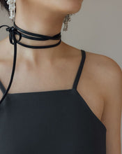 Load image into Gallery viewer, "Slightly Cut Shoulder Flat Collar Thin Shoulder Strap Long Dress

