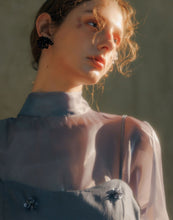 Load image into Gallery viewer, Bow-Bowed Puffy Sleeve Soft Light Blouse
