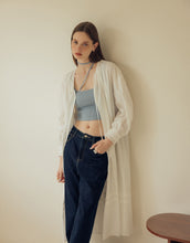 Load image into Gallery viewer, Lacy Buttons Front Cotton Long Cardigan
