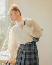 Load image into Gallery viewer, Sheer Feather-like Puffed Sleeve Blouse
