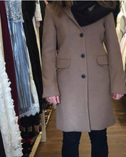 Load image into Gallery viewer, Classic Fit Flap utility pockets Blended Wool Coat
