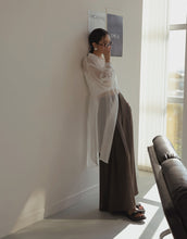 Load image into Gallery viewer, Transparent Buttons Unique Back Design Long Cardigan

