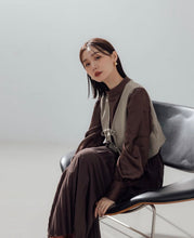 Load image into Gallery viewer, Turtle Collar Satin Glossy Princess Puffy Sleeved Tie-Up Cuff Blouse

