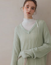 Load image into Gallery viewer, Lazy Basket Empty V-neck Knitted Sweater
