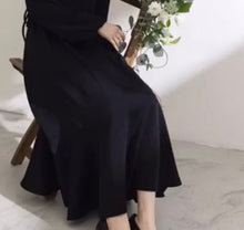 Load image into Gallery viewer, Tie-waist Mermaid Maxi Dress With Smocked-Cuff Ruffle Sleeves
