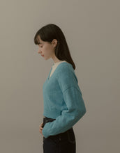 Load image into Gallery viewer, Loose V-Neck Knitting Crop Cotton Sweater
