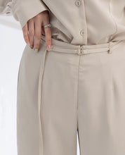 Load image into Gallery viewer, Button Ring Thin Belt Modified Glossy Trousers
