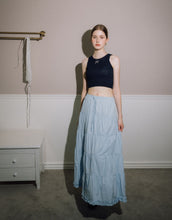 Load image into Gallery viewer, Waist Drawstring Puffing Crepe Lotus Leaf Long Skirt
