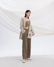 Load image into Gallery viewer, Button Ring Thin Belt Modified Glossy Trousers
