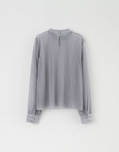 Load image into Gallery viewer, Elegant slightly transparent fine fold small turtleneck Blouse
