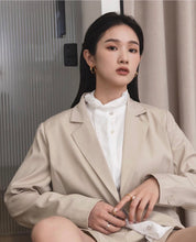 Load image into Gallery viewer, Single-Button Thin Shoulder Pads Oversized Classic Blazer
