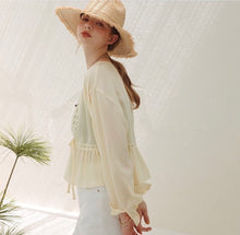 Load image into Gallery viewer, Cotton Lace Waist Strap Puff Sleeve Cover
