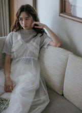 Load image into Gallery viewer, V-neck Outer Cover Dress With Transparent Ruffles Design
