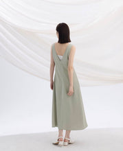 Load image into Gallery viewer, V-Neck Cut Front Hidden Pockets Long Satin Dress
