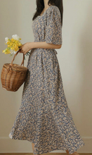 Load image into Gallery viewer, Square Collar Floral Mermaid Long Dress
