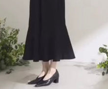 Load image into Gallery viewer, Tie-waist Mermaid Maxi Dress With Smocked-Cuff Ruffle Sleeves
