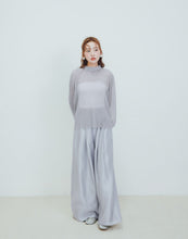 Load image into Gallery viewer, Elegant slightly transparent fine fold small turtleneck Blouse
