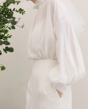 Load image into Gallery viewer, French Style Ruffle Collar and Unique Ruffle design Sleeves Blouse
