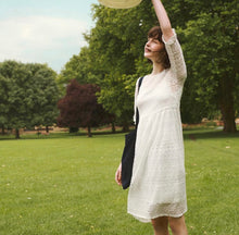 Load image into Gallery viewer, Mesh Lace Round Neck Mid Length Dress(W/Lining)
