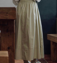 Load image into Gallery viewer, COTTON ELASTICATED-DRAWSTRING MIDI SKIRT
