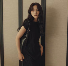 Load image into Gallery viewer, Flat Collar Fine Pleated Elegant Fit Long Dress(with Full Lining)
