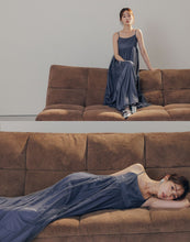 Load image into Gallery viewer, Double-Layer Fine Glitter Satin Glossy Dress

