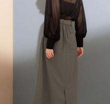 Load image into Gallery viewer, French Style Mock Neck Button Chiffon Blouse(w/Lining)
