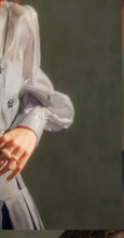 Load image into Gallery viewer, Bow-Bowed Puffy Sleeve Soft Light Blouse
