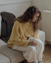 Load image into Gallery viewer, Round Neck Drop Shoulders,  Loose-fitting Knitted Long Sweater
