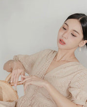 Load image into Gallery viewer, Eyelet Lace Tie Resort Cotton Dress
