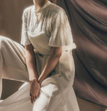 Load image into Gallery viewer, Slightly Sheer feather-feelingLace Trumpet Sleeve Loose Top
