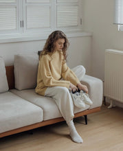 Load image into Gallery viewer, Round Neck Drop Shoulders,  Loose-fitting Knitted Long Sweater
