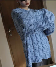 Load image into Gallery viewer, Hole-Feeling Hemp Curly Thick knitted Sweater

